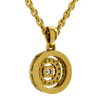 0.28 Ct Double Halo Diamond Pendant in 14K