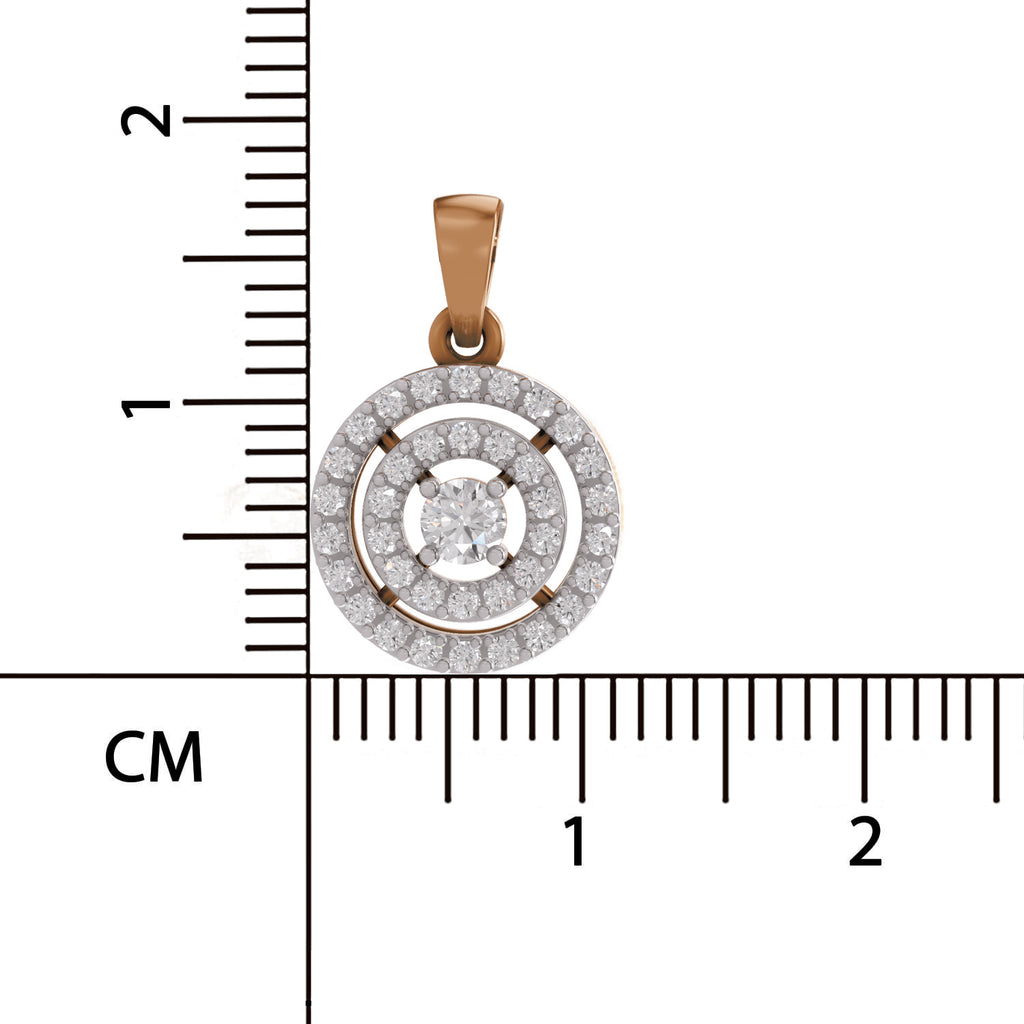 0.28 Ct Double Halo Diamond Pendant in 14K