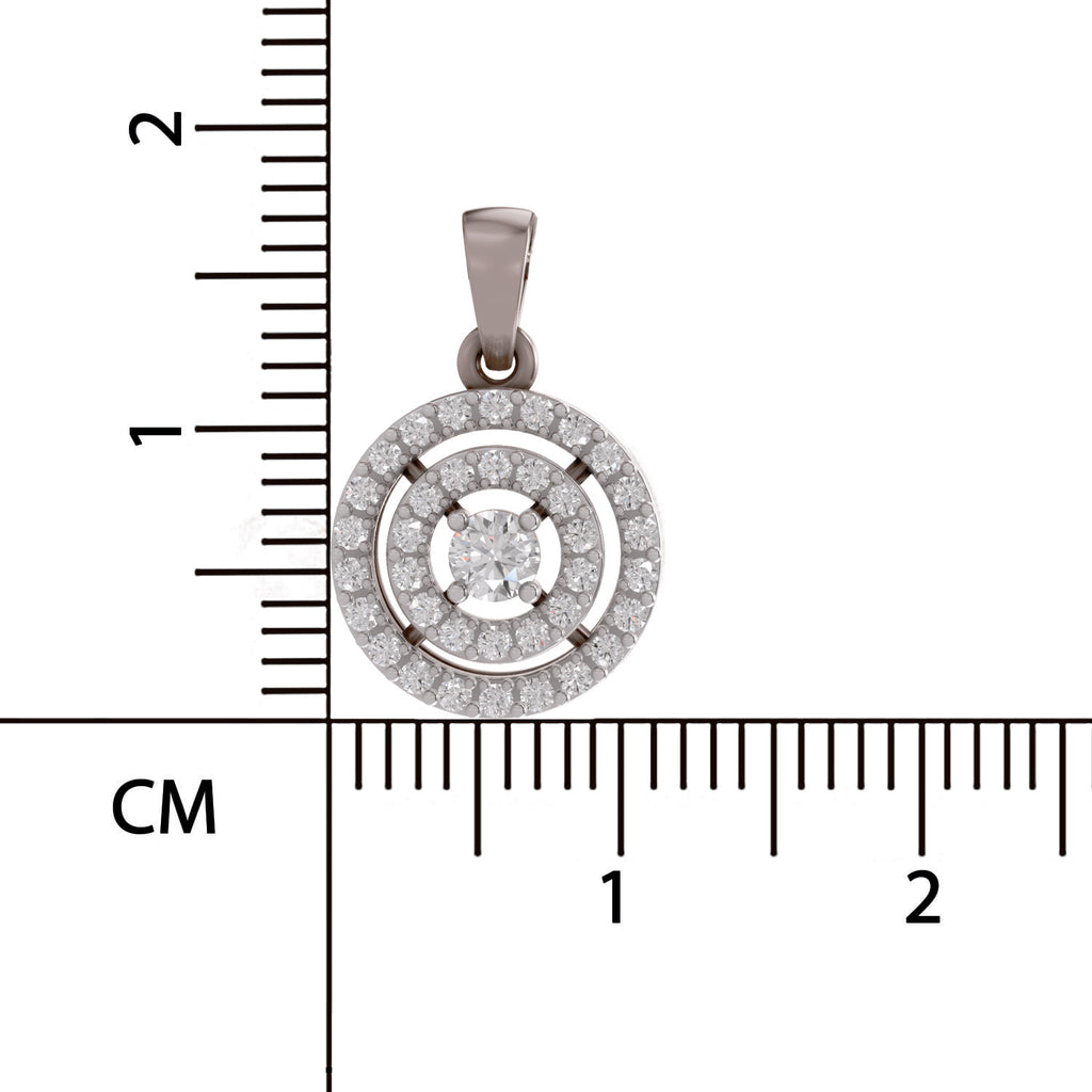 0.28 Ct Double Halo Diamond Pendant in 14K