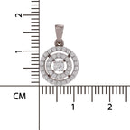 0.28 Ct Double Halo Diamond Pendant in 14K