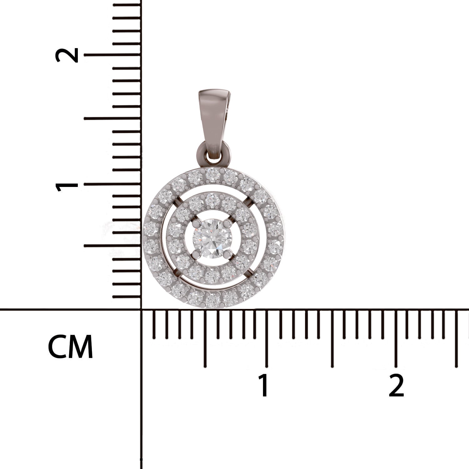 0.28 Ct Double Halo Diamond Pendant in 14K