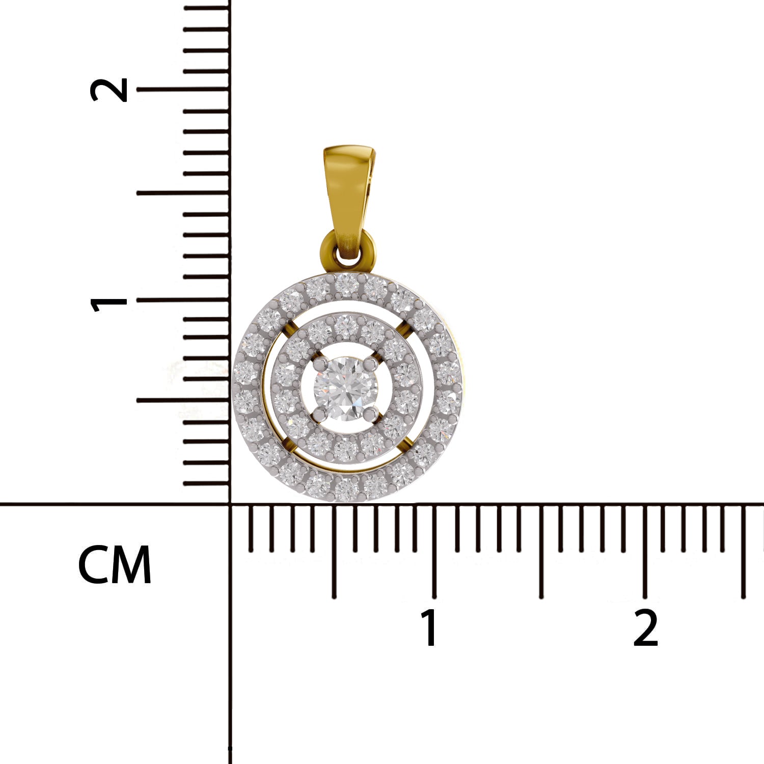 0.28 Ct Double Halo Diamond Pendant in 14K
