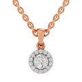 0.36 Ct Halo Diamond Pendant in 14K