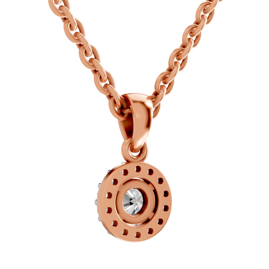 0.36 Ct Halo Diamond Pendant in 14K