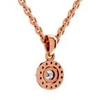 0.36 Ct Halo Diamond Pendant in 14K