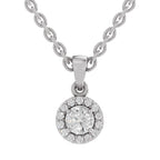 0.36 Ct Halo Diamond Pendant in 14K