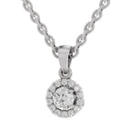 0.36 Ct Halo Diamond Pendant in 14K