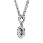 0.36 Ct Halo Diamond Pendant in 14K