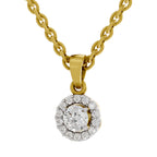 0.36 Ct Halo Diamond Pendant in 14K