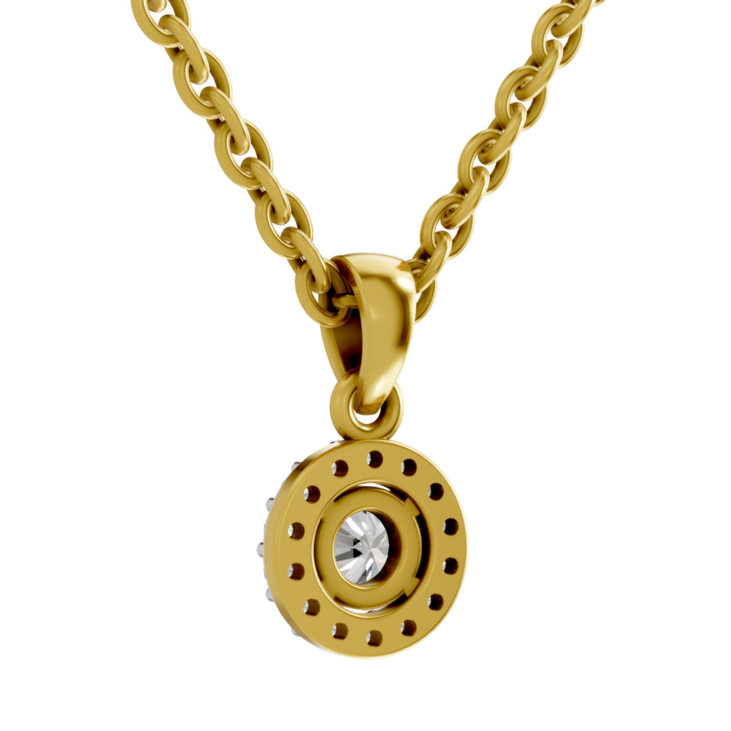 0.36 Ct Halo Diamond Pendant in 14K