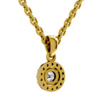 0.36 Ct Halo Diamond Pendant in 14K