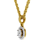 0.36 Ct Halo Diamond Pendant in 14K