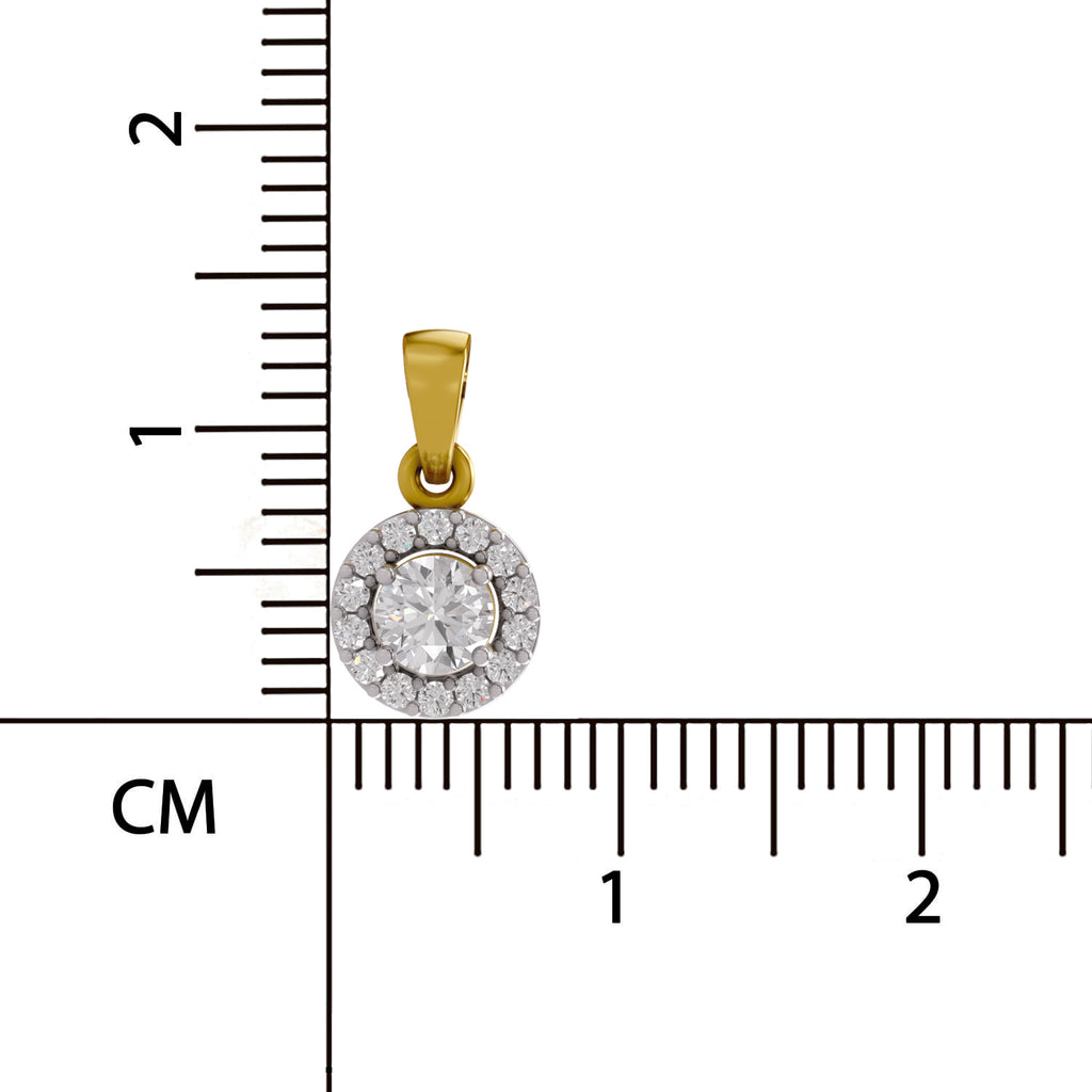 0.36 Ct Halo Diamond Pendant in 14K