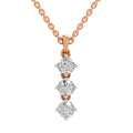 1.14 Ct 3 Stone Diamond Pendant in 14K