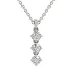 1.14 Ct 3 Stone Diamond Pendant in 14K