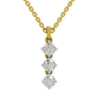 1.14 Ct 3 Stone Diamond Pendant in 14K