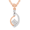 0.34 Carat Twisted Leaf Diamond Pendant | 14K Rose Gold