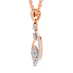 0.34 Carat Twisted Leaf Diamond Pendant | 14K Rose Gold