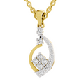 0.34 Carat Twisted Leaf Diamond Pendant | 14K Yellow Gold