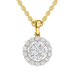 0.58 ct Halo Pendant in 14K