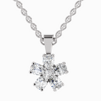 Lab Grown Diamond 1.26 Carat Flower Pendant for Women in 14K