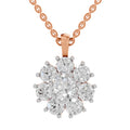 3.24 Ct Floral Diamond Pendant in 14K