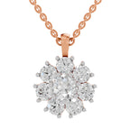 3.24 Ct Floral Diamond Pendant in 14K