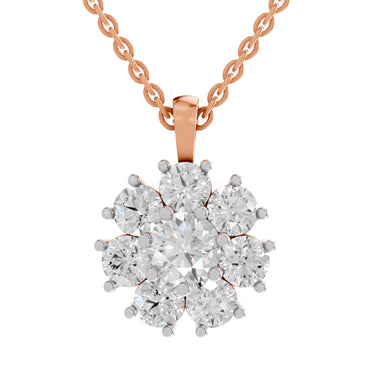 3.24 Ct Floral Diamond Pendant in 14K
