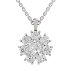 3.24 Ct Floral Diamond Pendant in 14K