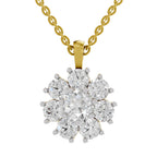 3.24 Ct Floral Diamond Pendant in 14K