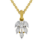 Marquise Cut Diamond Leaf Cluster Pendant in 14K