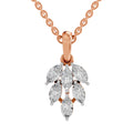 Marquise Cut Diamond Leaf Cluster Pendant in 14K