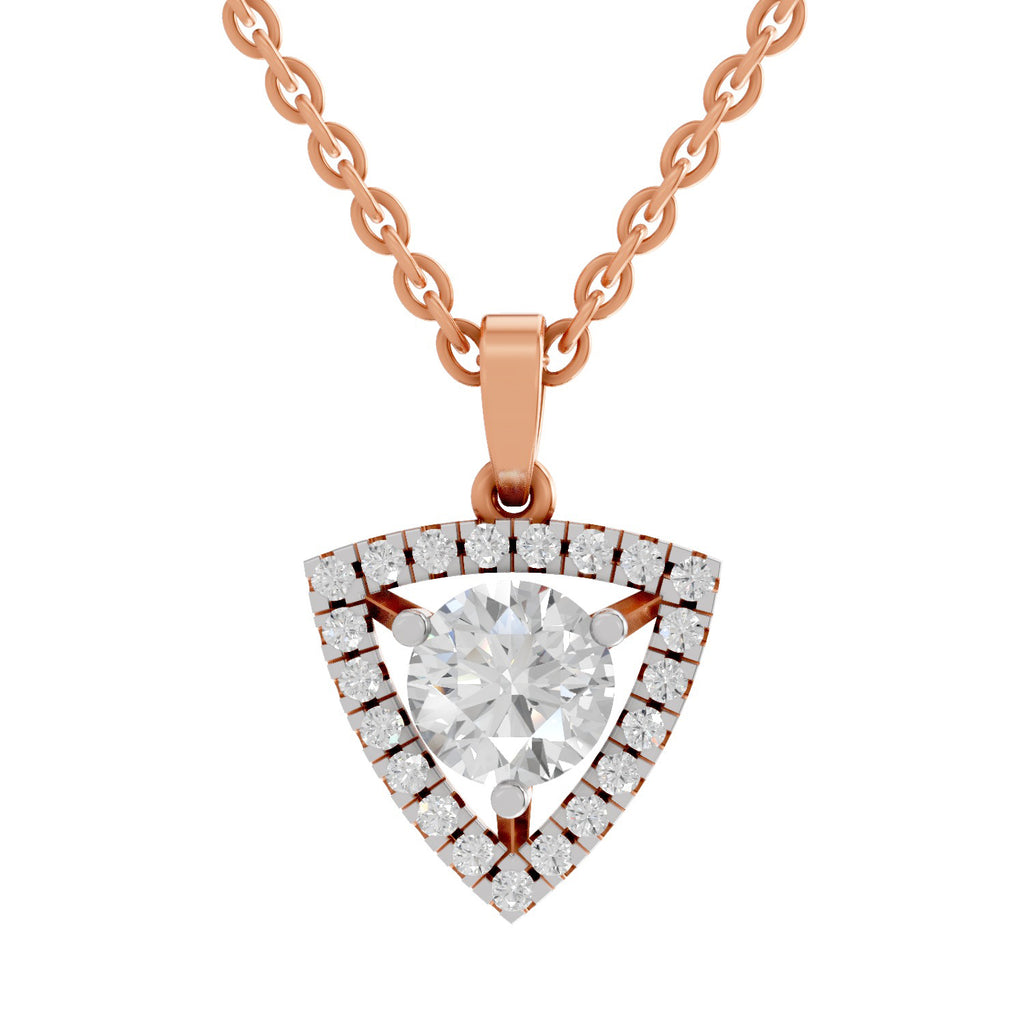 1.29 Ct Halo Diamond Pendant in 14K