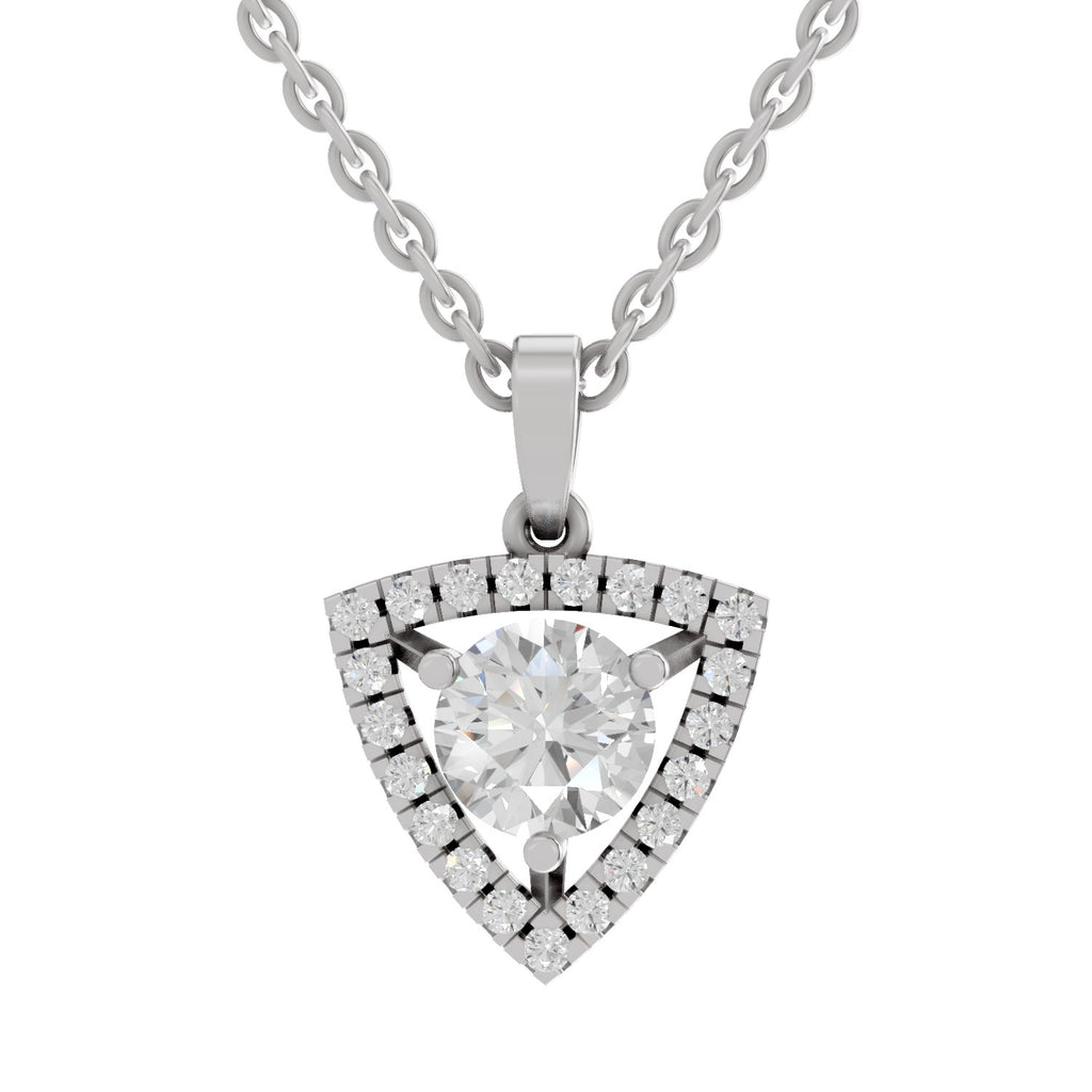 1.29 Ct Halo Diamond Pendant in 14K