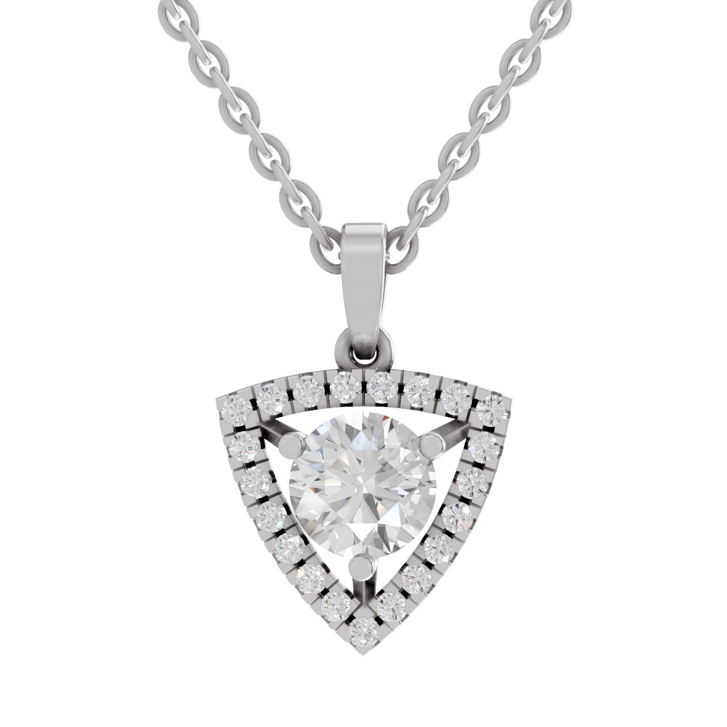 1.29 Ct Halo Diamond Pendant in 14K