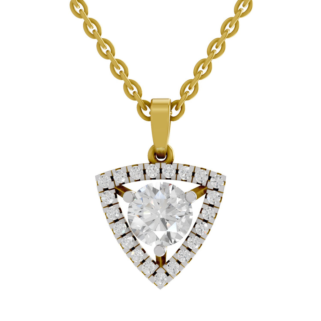 1.29 Ct Halo Diamond Pendant in 14K