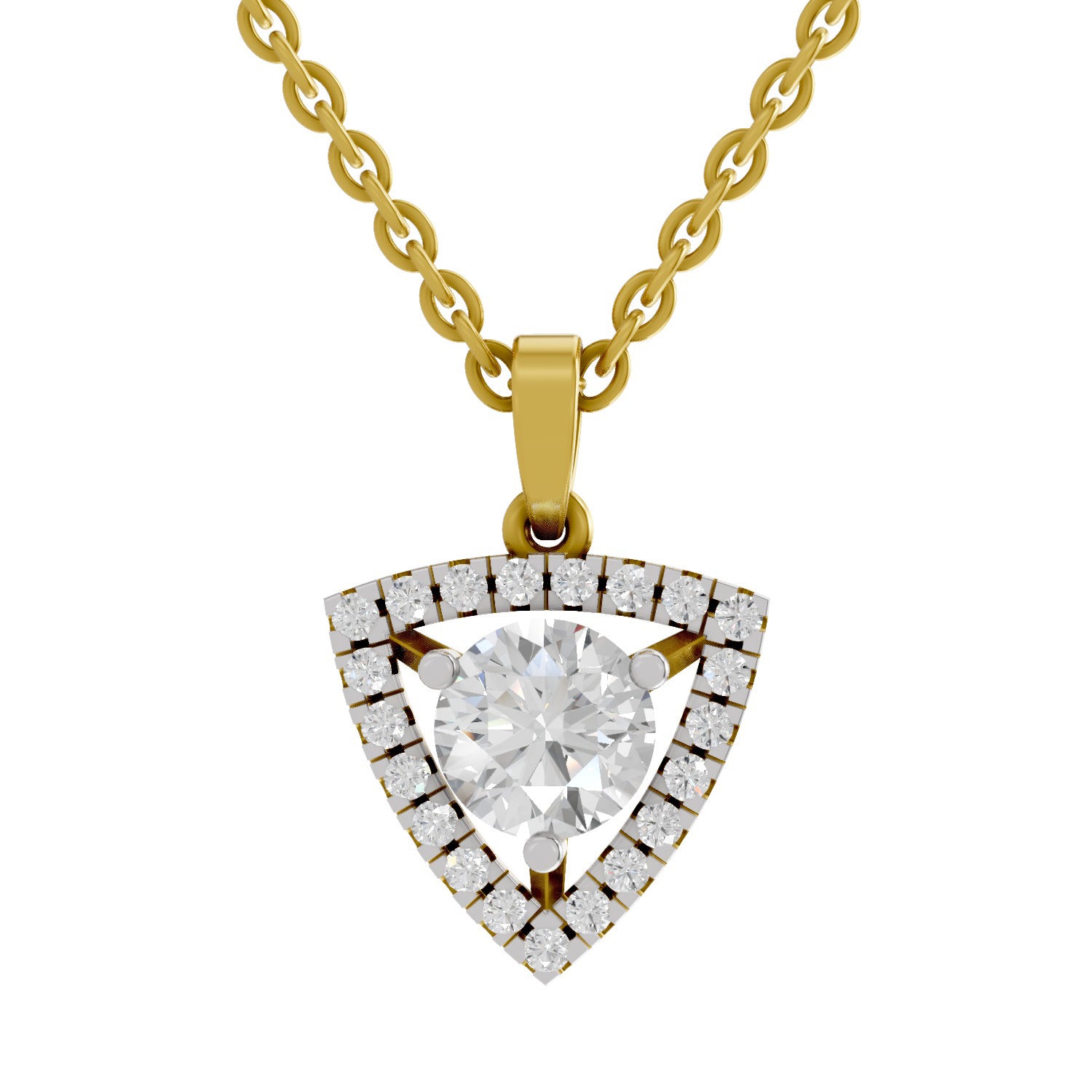 1.29 Ct Halo Diamond Pendant in 14K