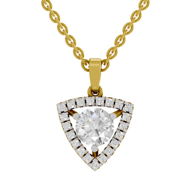 1.29 Ct Halo Diamond Pendant in 14K