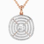 Lab Grown Diamond 1.32 Carat Circle Shape Pendant for Women in 14K