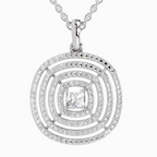 Lab Grown Diamond 1.32 Carat Circle Shape Pendant for Women in 14K