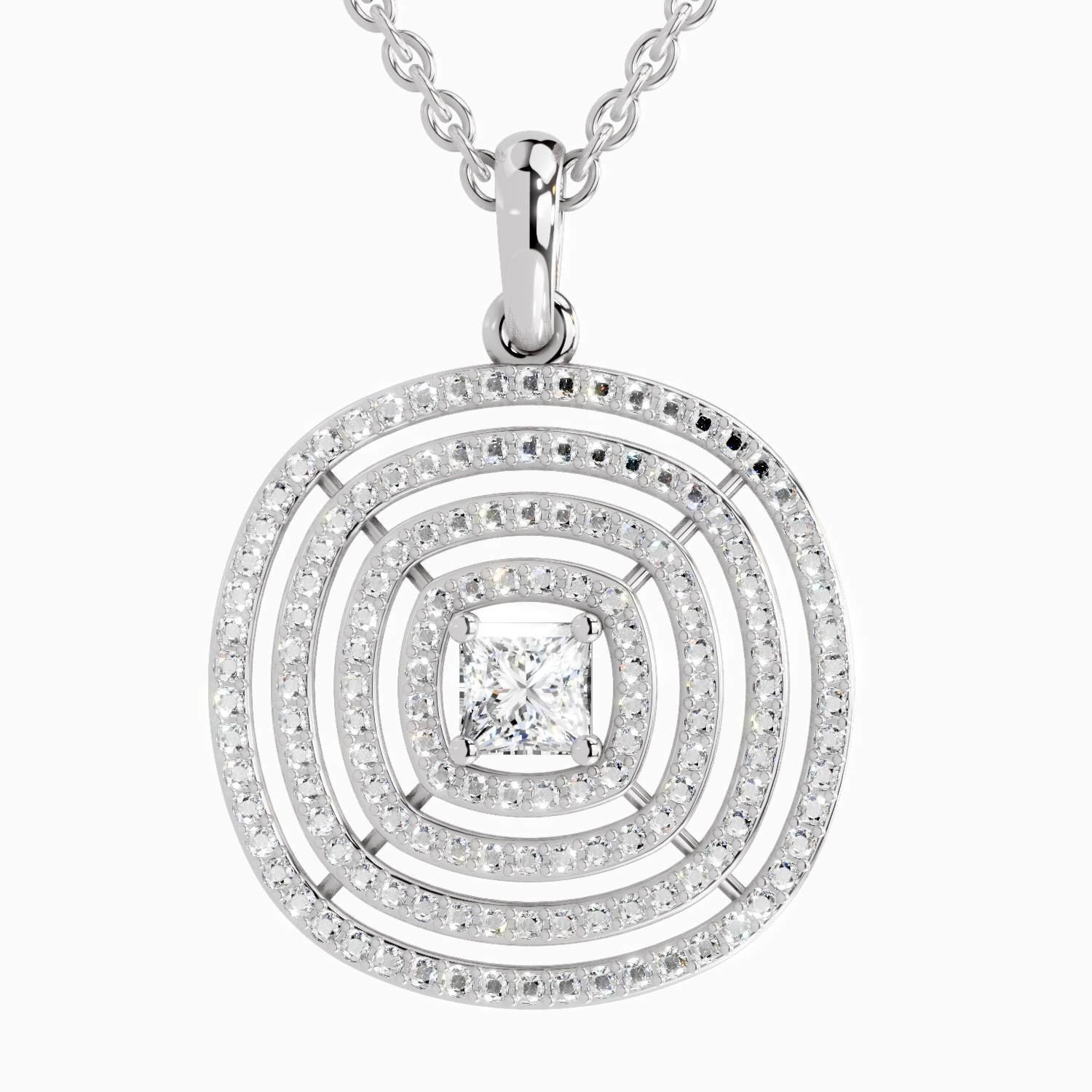 Lab Grown Diamond 1.32 Carat Circle Shape Pendant for Women in 14K