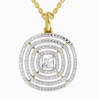Lab Grown Diamond 1.32 Carat Circle Shape Pendant for Women in 14K
