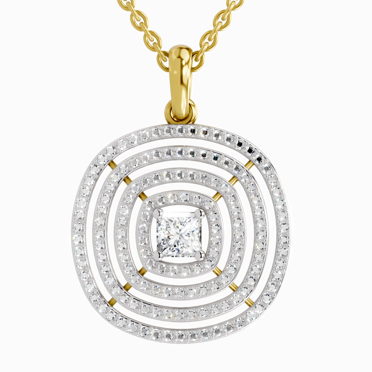 Lab Grown Diamond 1.32 Carat Circle Shape Pendant for Women in 14K