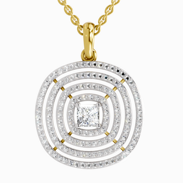 Lab Grown Diamond 1.32 Carat Circle Shape Pendant for Women in 14K
