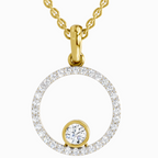 Lab Grown Diamond 0.77 Carat Circle Pendant for Women in 14K