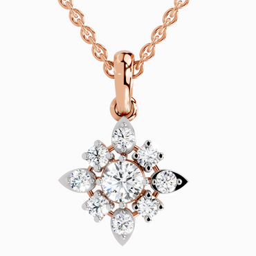Lab Grown Diamond 1.12 Carat Flower Pendant for Women in 14K