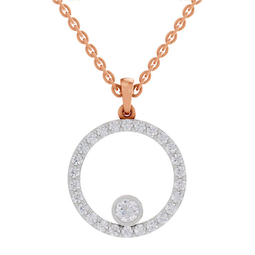 1 ct Circle Shape Diamond Pendant in 14K