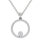 1 ct Circle Shape Diamond Pendant in 14K