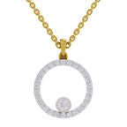 1 ct Circle Shape Diamond Pendant in 14K