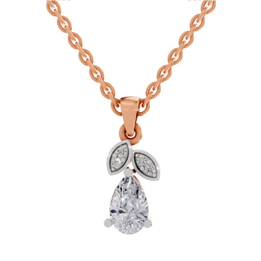 0.84 ct Pear Shape Solitaire Diamond Pendant in 14K